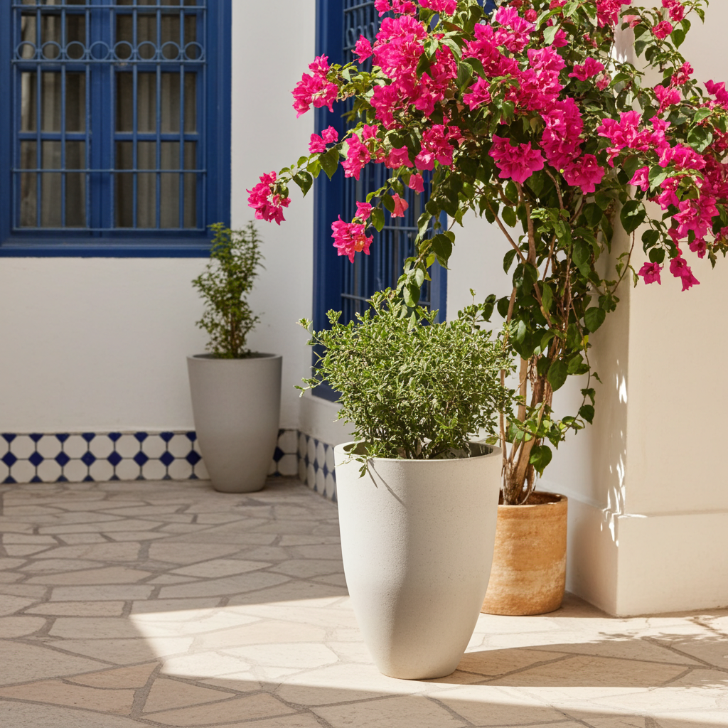 Pot méditerranéen en béton GFRC