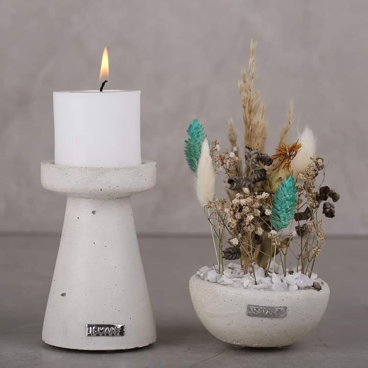 Bougie Cellium bougeoir en béton