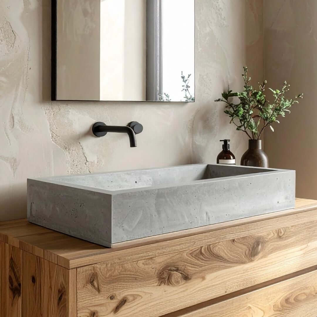 Vasque Recta rectangulaire en béton Ismant 1