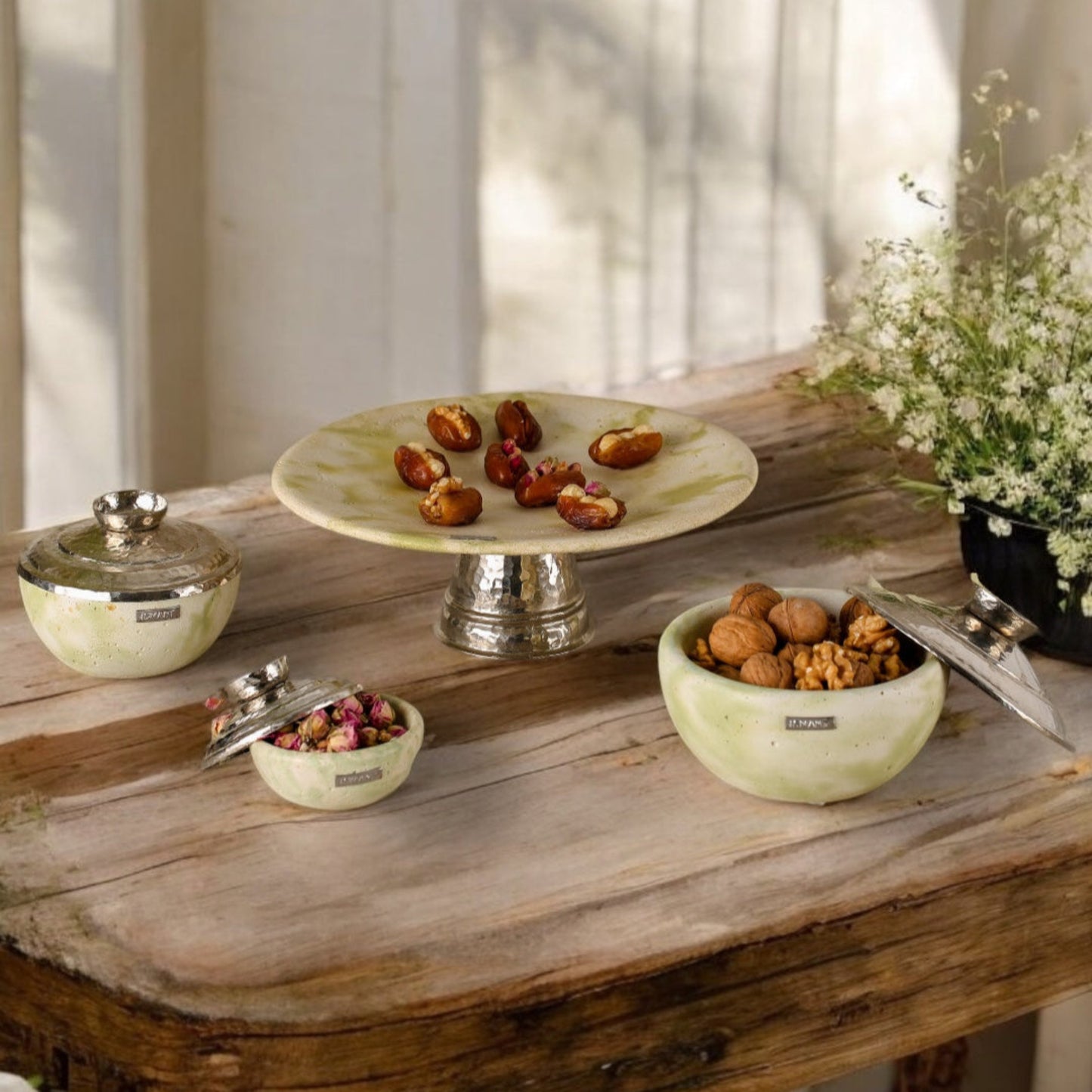 Bol Eclat en béton avec couvercle en cuivre - Ismant 12