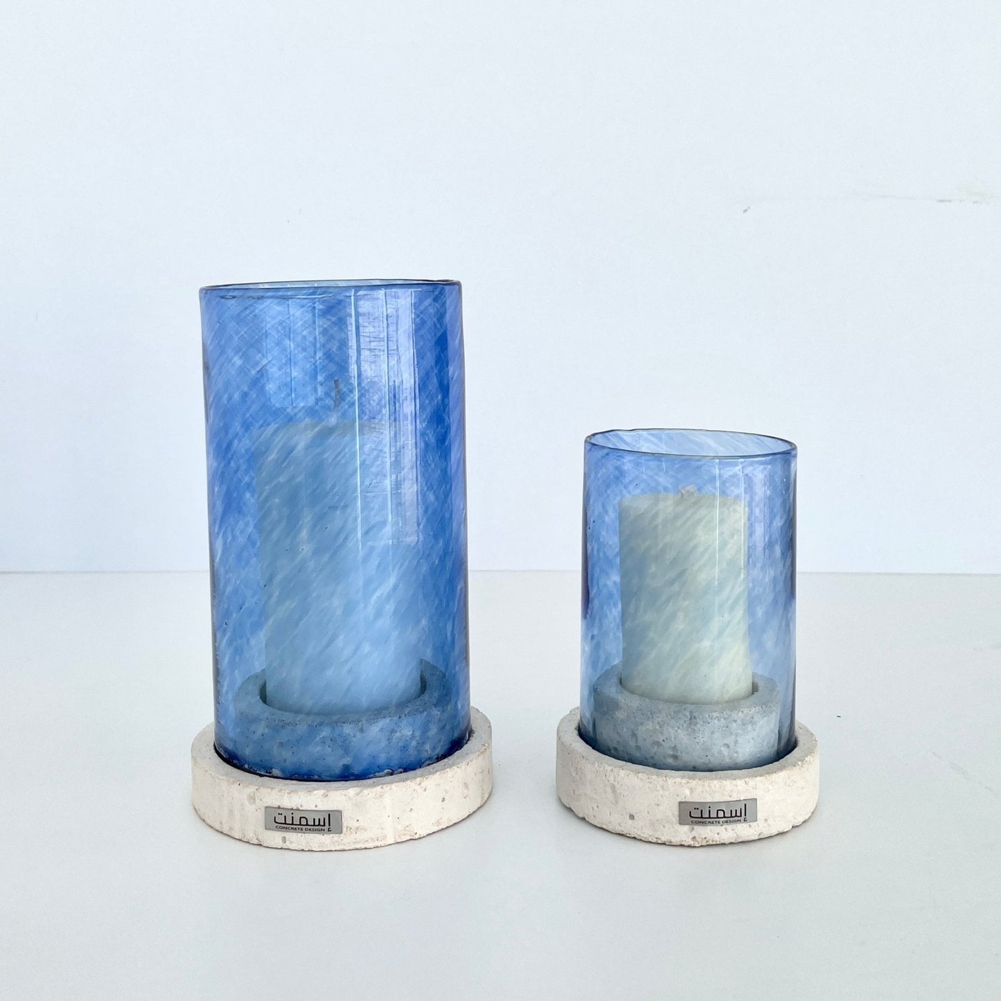 Bougeoir Améthyste en beton Bleu - Ismant 2