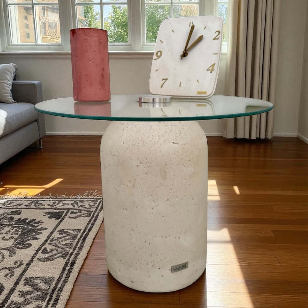 Table d'appoint Aruma – En béton GFRC & verre 2