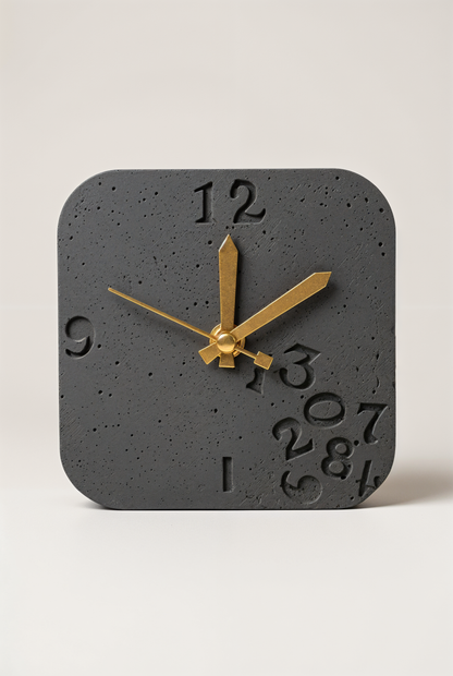 Horloge à poser design moderne en béton – Huruf — studio