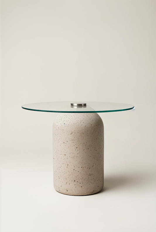 Table d'appoint Aruma – En béton GFRC &  verre — studio