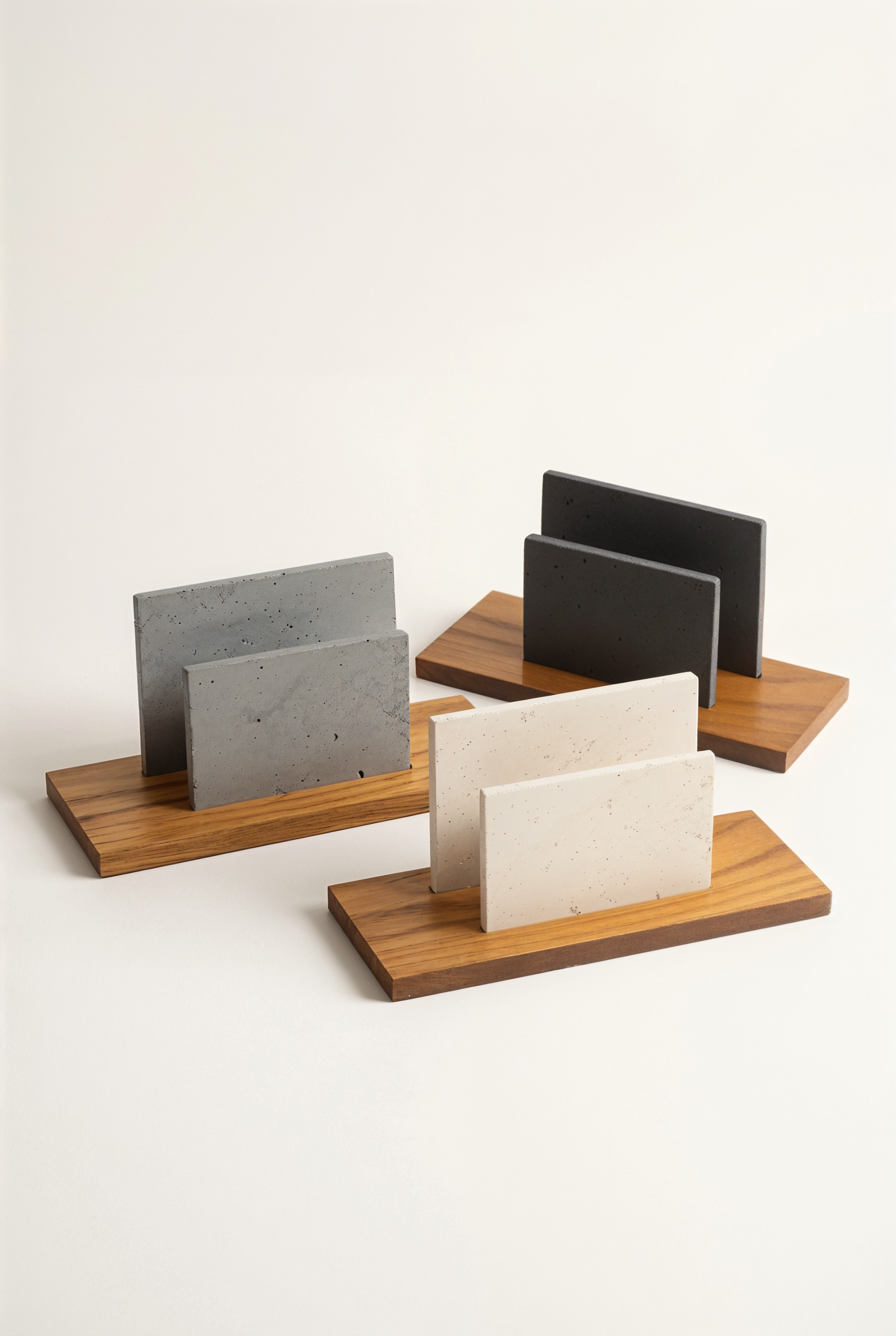 Porte-enveloppes en béton et bois — collection