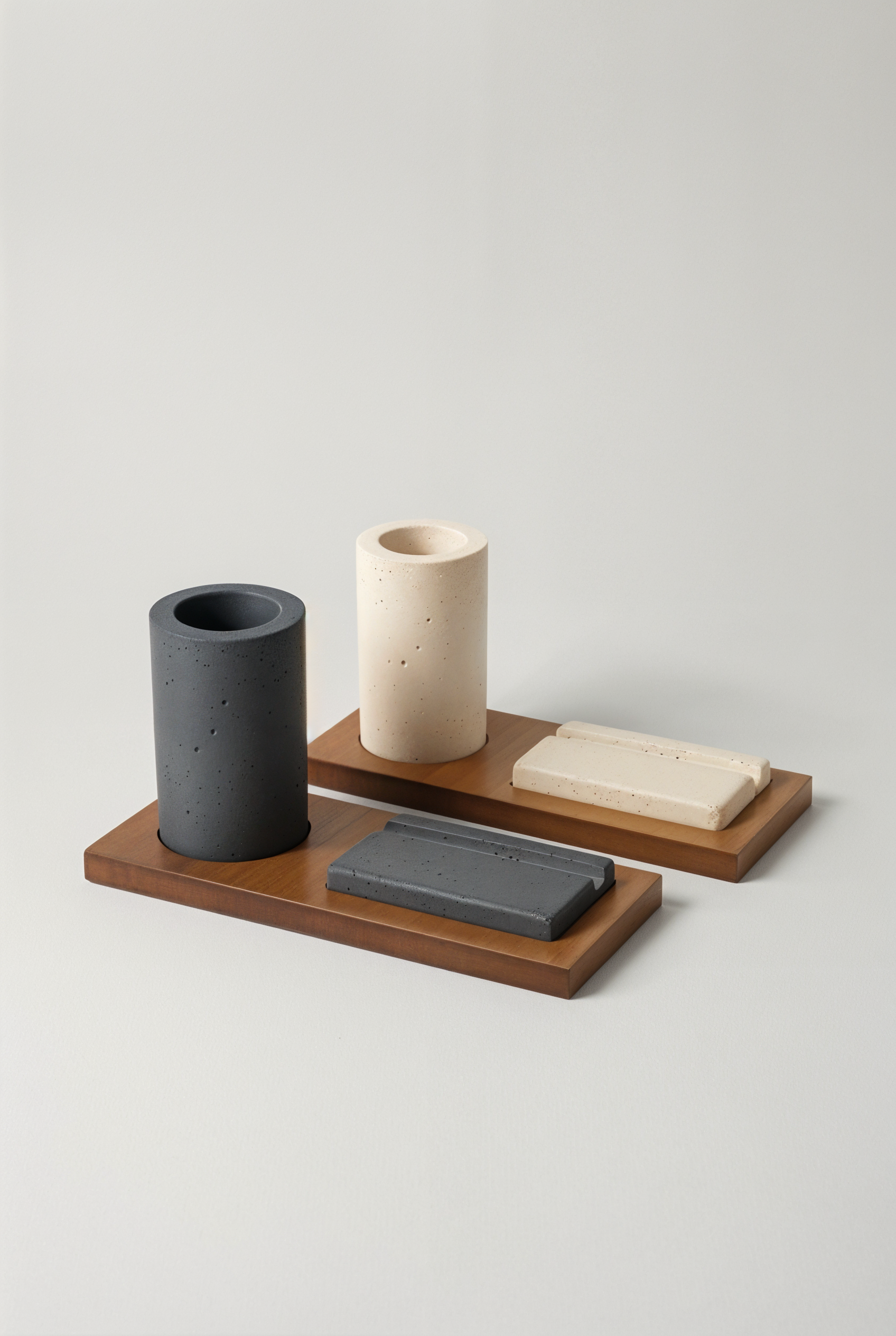 Set de bureau béton sur support en bois — collection