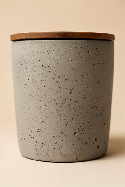Pot en Béton avec Couvercle en Bois — studio