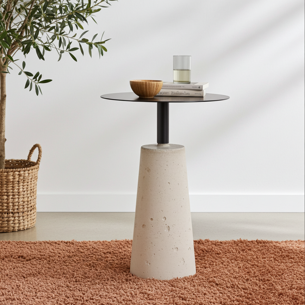 Table d’appoint en béton