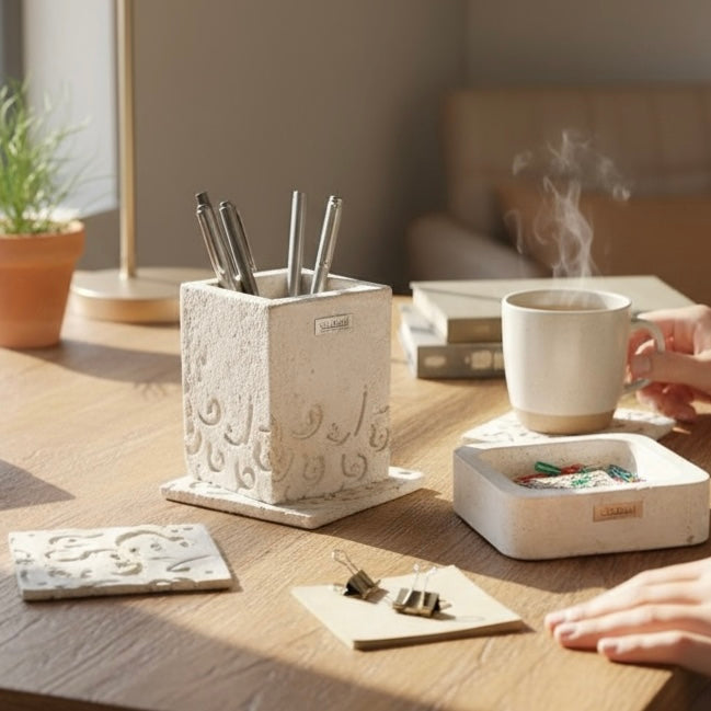 Coffret Huruf – L’art des lettres gravé dans le béton.