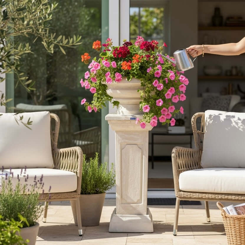 Pot baroque avec colonne en béton GFRC-ismant 2