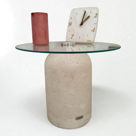 Table d'appoint Aruma – En béton GFRC &  verre