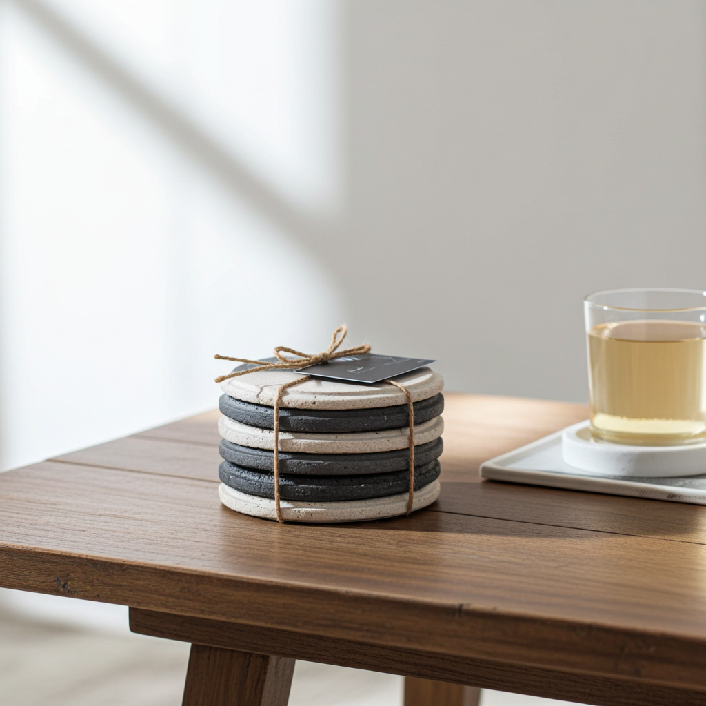 Sous-verres en béton