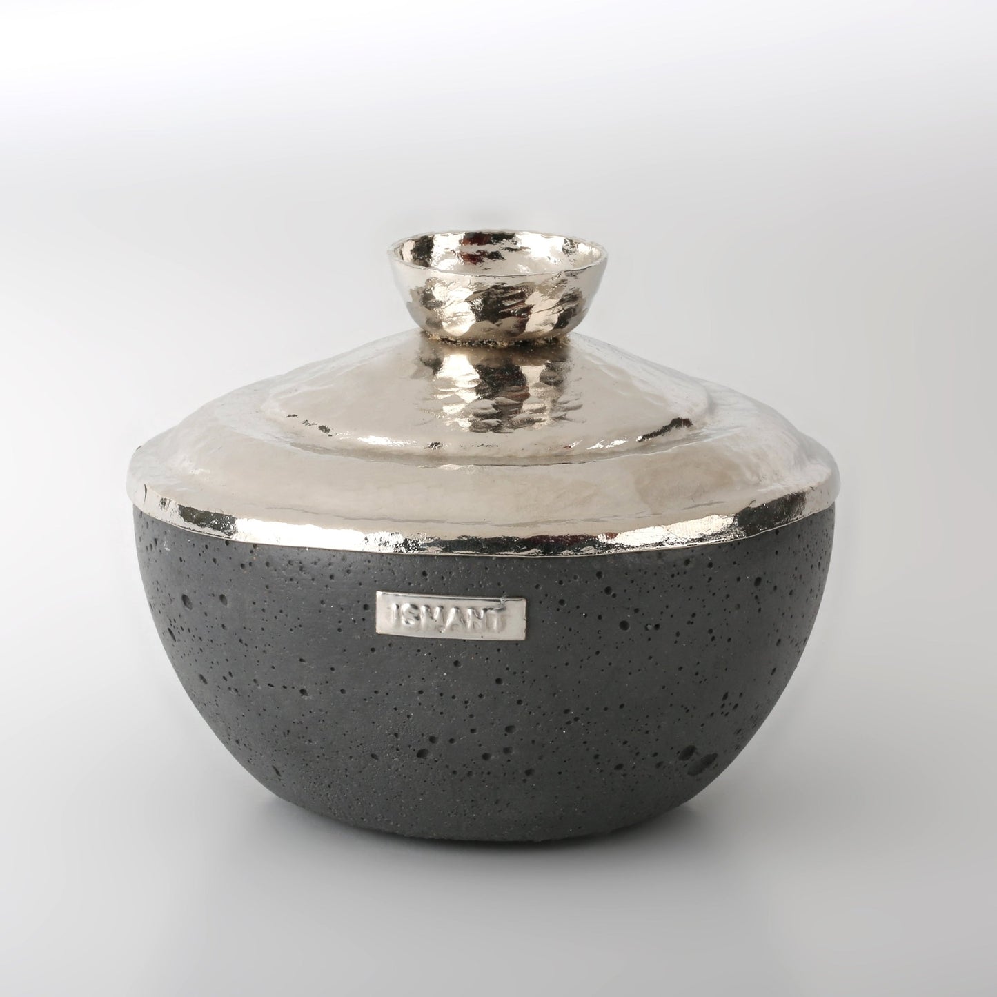 Bol Eclat en béton avec couvercle en cuivre - Ismant 1