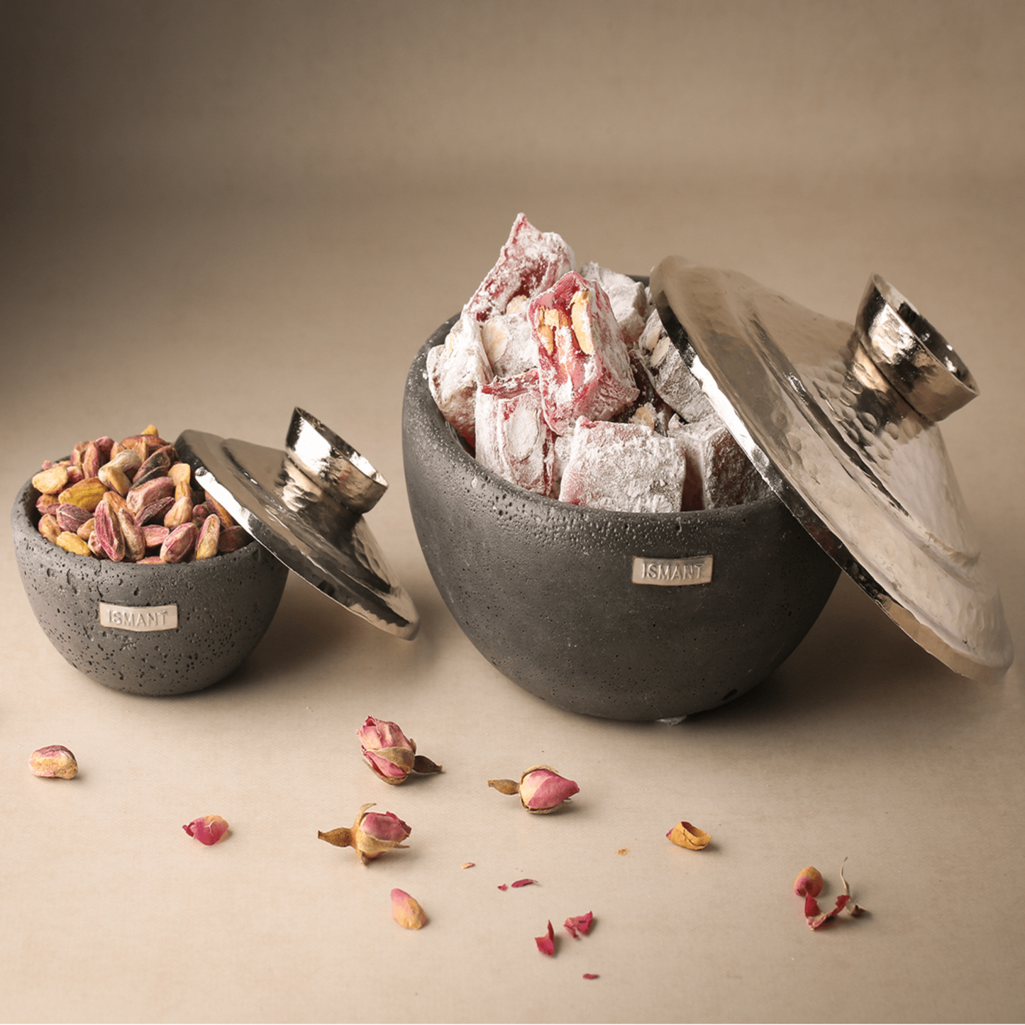 Bol Eclat en béton avec couvercle en cuivre - Ismant 6