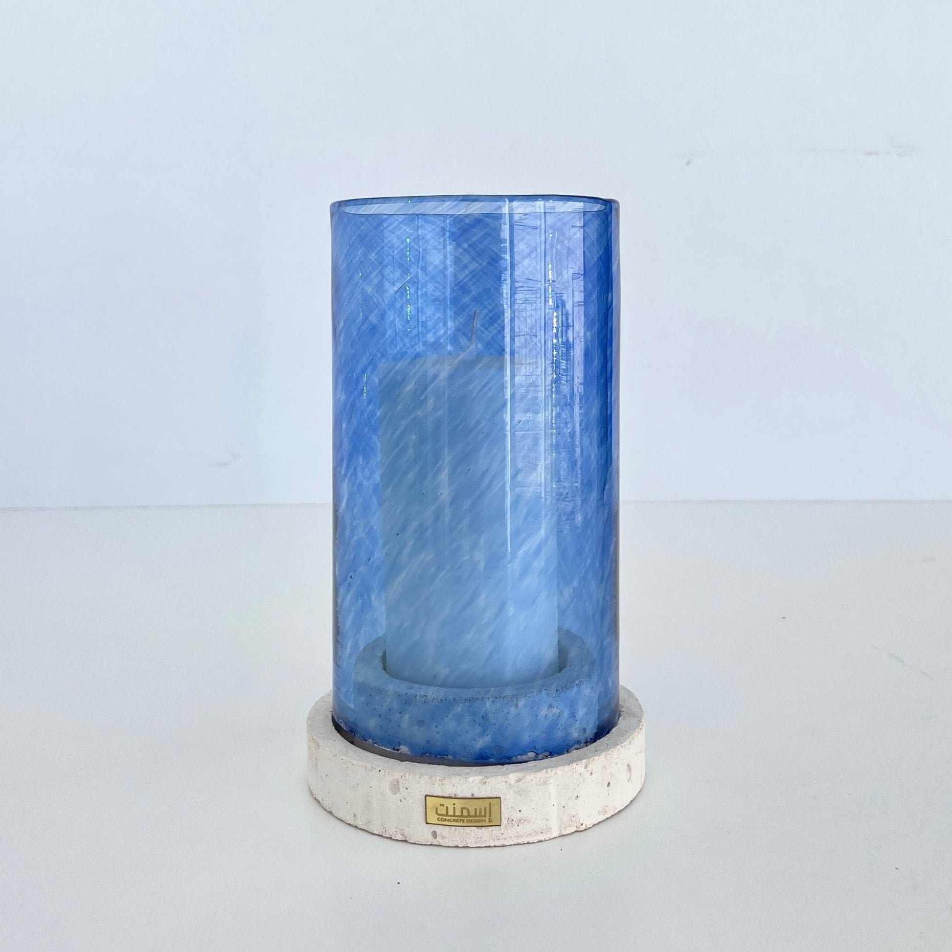 Bougeoir Améthyste en beton Bleu - Ismant 1