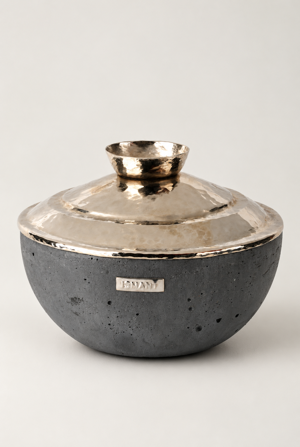 Bol Éclat gris charbon Ø14 cm — couvercle argenté