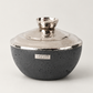 Bol Éclat gris charbon Ø12 cm — couvercle argenté
