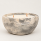 Bougie Bol en béton GFRC — bougie marbrée gris béton, taille S — fond blanc cassé