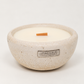 Bougie Bol en béton GFRC — bougie blanc ivoire, taille XS — fond blanc cassé