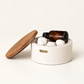 Coffret Subtil Ismant : horloge en bois gravé et diffuseur de parfum en béton