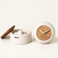 Coffret Subtil Ismant : horloge en bois gravé et diffuseur de parfum en béton