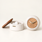 Coffret Subtil Ismant : horloge en bois gravé et diffuseur de parfum en béton