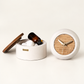 Coffret Subtil Ismant : horloge en bois gravé et diffuseur de parfum en béton