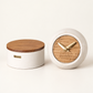 Coffret Subtil Ismant : horloge en bois gravé et diffuseur de parfum en béton