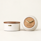 Coffret Subtil Ismant : horloge en bois gravé et diffuseur de parfum en béton