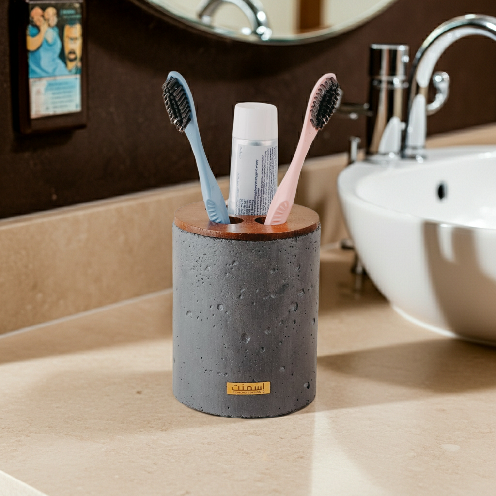 Porte Brosse à Dents bois et beton