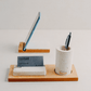 Pack Bureau Élégant en Bois support téléphone, porte-stylos- Ismant 2