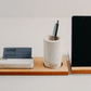 Pack Bureau Élégant en Bois support téléphone, porte-stylos- Ismant 8