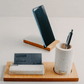 Pack Bureau Élégant en Bois support téléphone, porte-stylos- Ismant 7