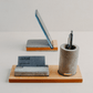 Pack Bureau Élégant en Bois support téléphone, porte-stylos- Ismant 3