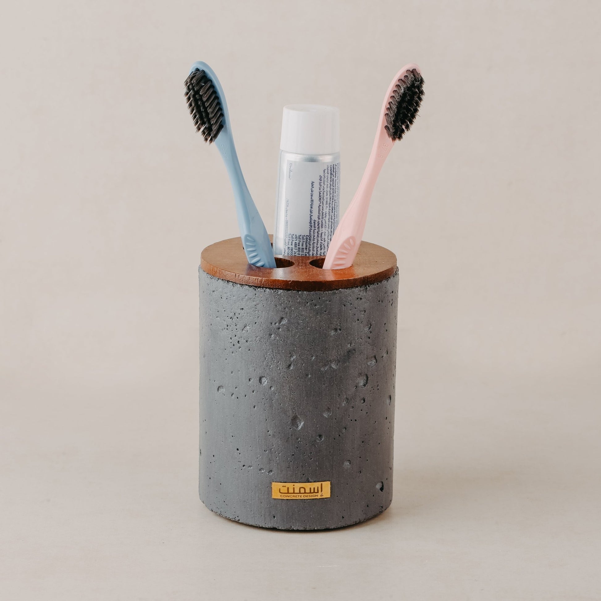 Porte Brosse à Dents bois et beton - Ismant 1