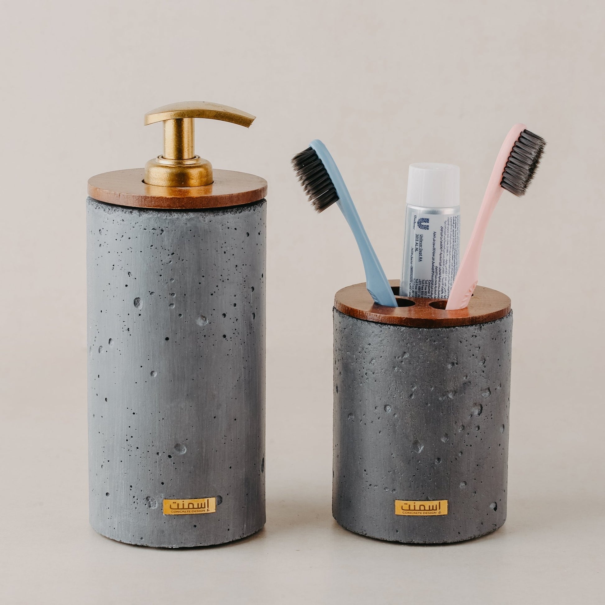 Porte Brosse à Dents bois et beton - Ismant 2