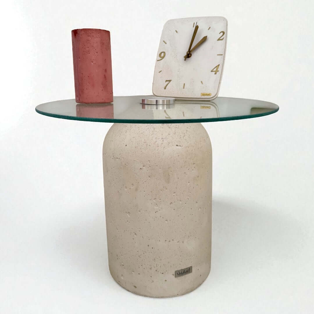 Table d'appoint Aruma – En béton GFRC &  verre 1