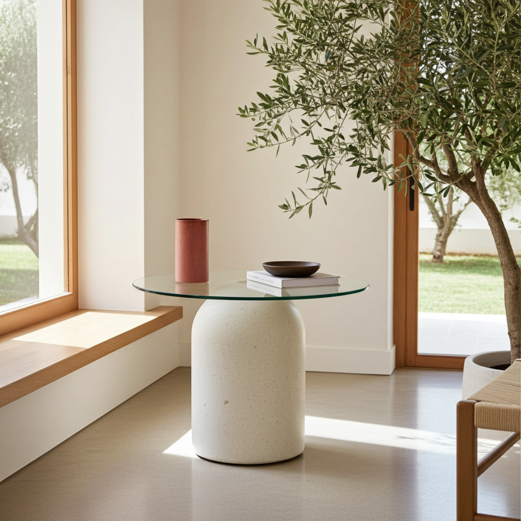 Table d'appoint Aruma – En béton GFRC &  verre